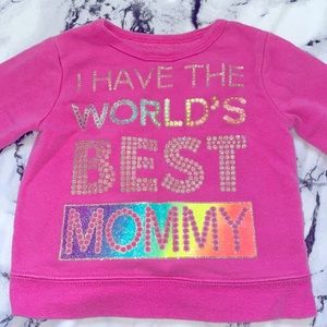 “I have the worlds greatest mommy” pink sweater.